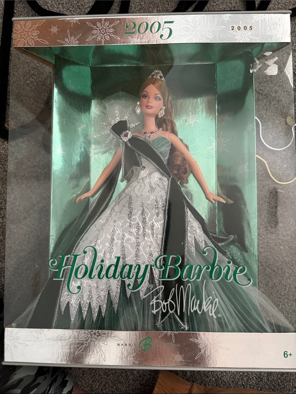 Barbie Holiday Doll in Emerald Green and Silver Gown by Barbie